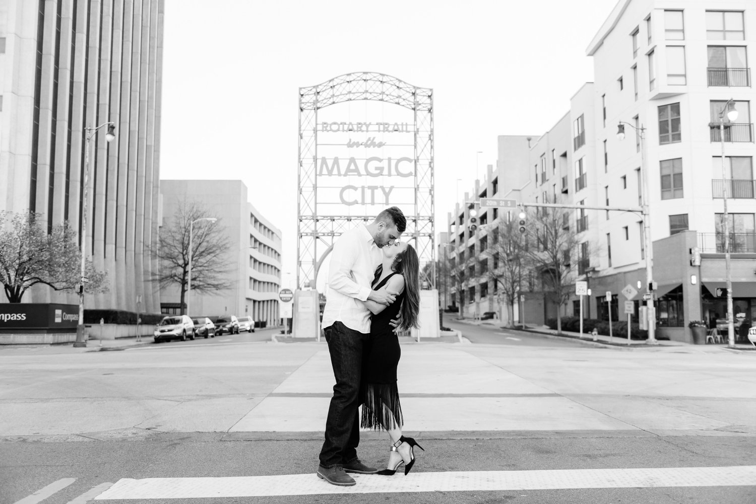 Railroad Park Downtown Birmingham Magic City Sign Engagement Session | Birmingham Alabama Wedding Photographers_0005.jpg