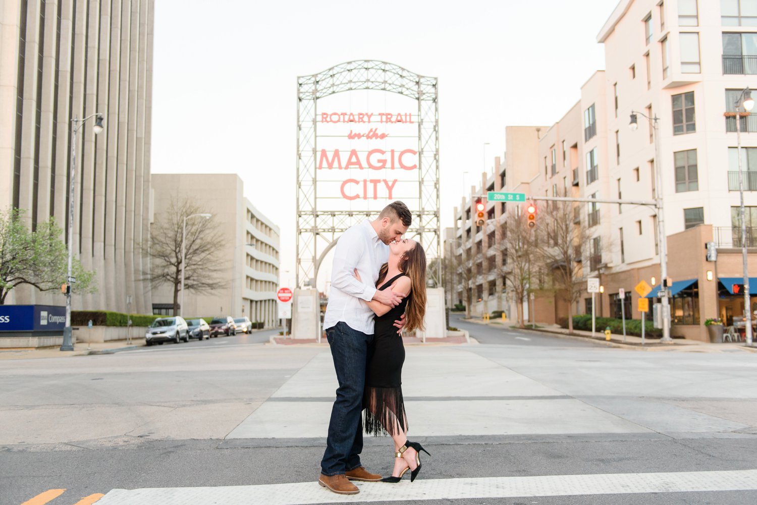 Railroad Park Downtown Birmingham Magic City Sign Engagement Session | Birmingham Alabama Wedding Photographers_0006.jpg