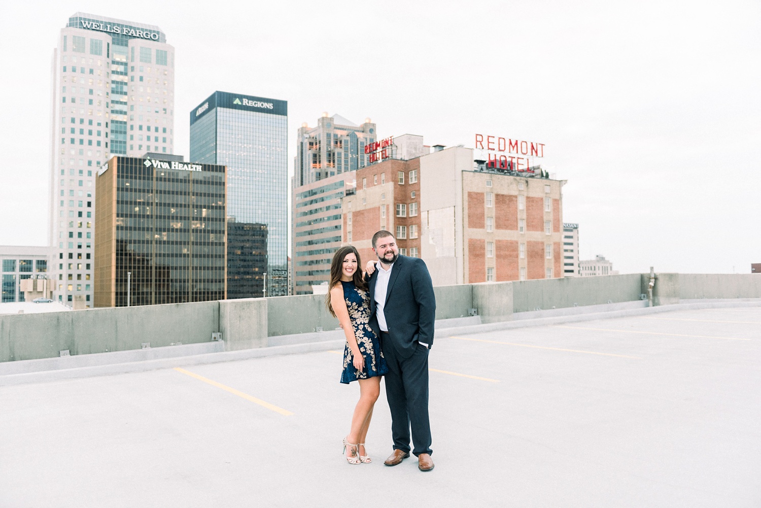 Downtown Birmingham Rooftop Engagement Session | Birmingham Alabama Wedding Photographers_0002.jpg